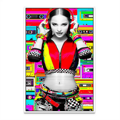 Retro DJ Girl Canvas Artwork - Vintage 80s Style Wall Art - Image 8
