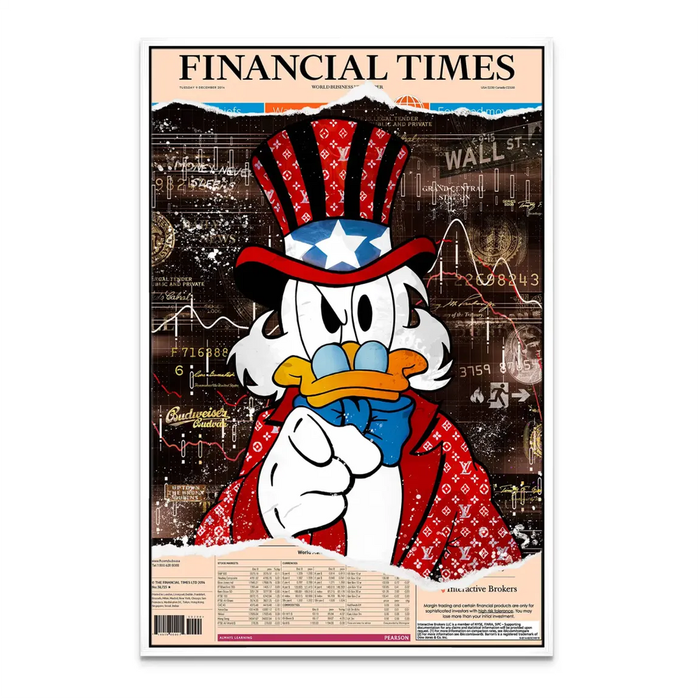 Scrooge McDuck Financial Times Canvas Art - Pop Art Wall Decor - Image 7