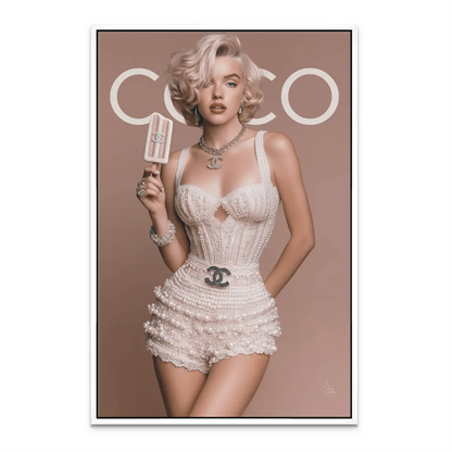 Luxurious fashion illustration featuring a designer ice cream bar