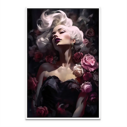 Sophisticated wall art showcasing timeless femininity and floral elegance.