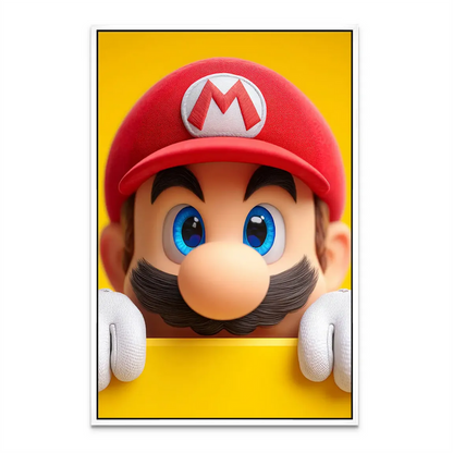 Pop Graffiti Mario canvas art showing the famous icon in high-contrast colors.