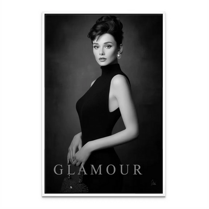 Elegant black-and-white canvas art designed for dressing areas or glam-inspired spaces.