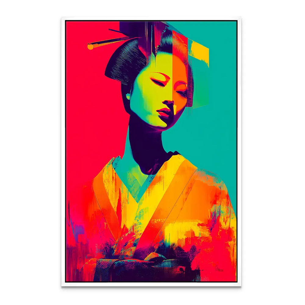 Geisha Pop Art canvas art as a bold statement piece for interiors.