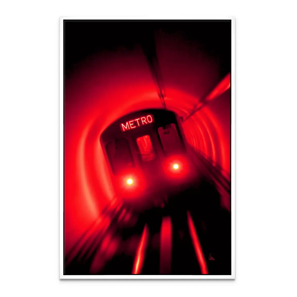 Dynamic energy and speed conveyed in a wall art piece from the Pop Graffiti collection