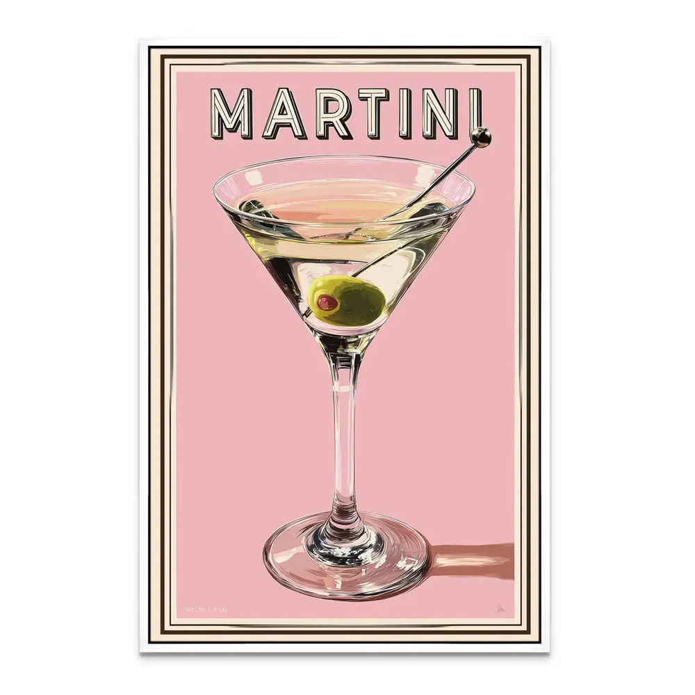 Martini Retro Art Canvas Wall Art - Vintage Cocktail Poster - Image 7