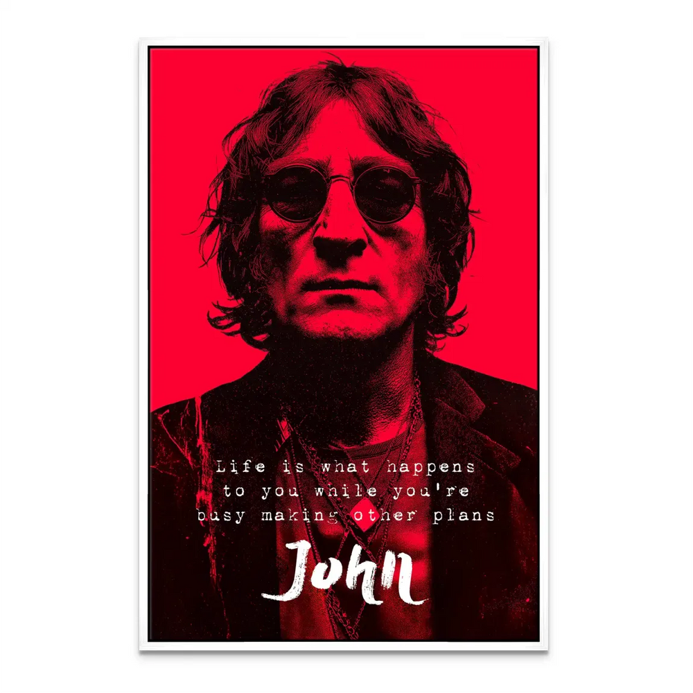 Red-toned John Lennon canvas artwork for living room