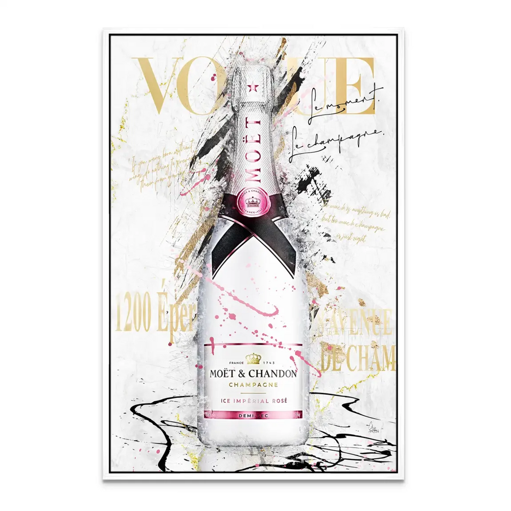 Chic home bar wall decor with champagne bottle motif