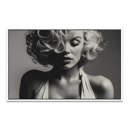 Timeless Marilyn Monroe wall art featuring classic Hollywood elegance in black and white