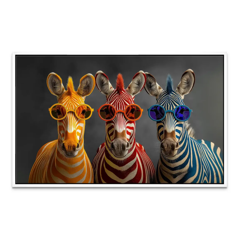 Pop Graffiti zebra canvas art with cheerful, trendy mood.