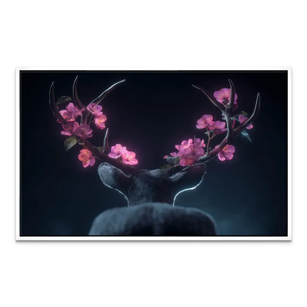 Blossom Deer Canvas Art – Cherry Blossom Antlers Wall Art - Image 8
