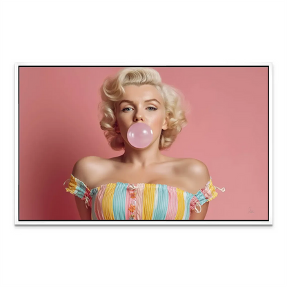 Stylish pop-art wall piece blending classic Hollywood glamour with playful colors.