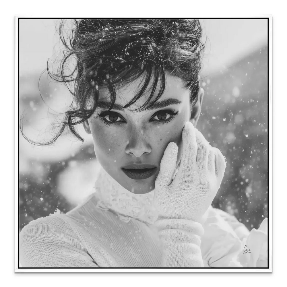 Mid-century fashion portrait suitable for sophisticated wall decor