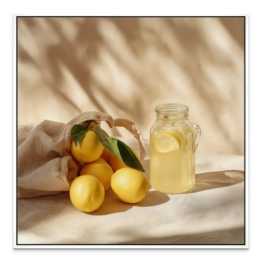Fresh citrus still life decor piece on wall art