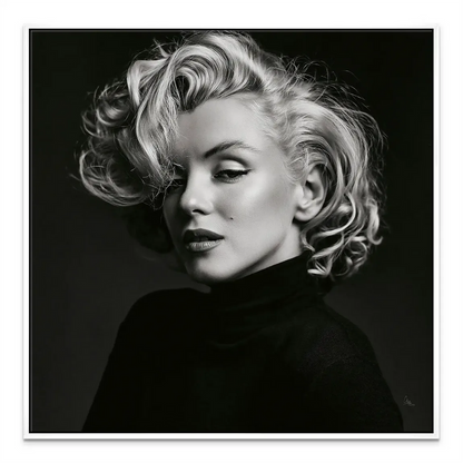 Iconic Marilyn Monroe portrait with contemplative gaze for wall decor.