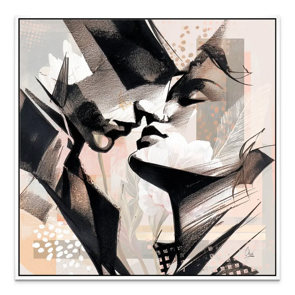 A romantic, sophisticated abstract canvas suitable for bedrooms.