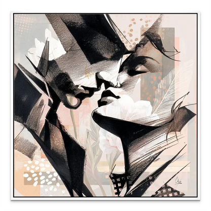 A romantic, sophisticated abstract canvas suitable for bedrooms.