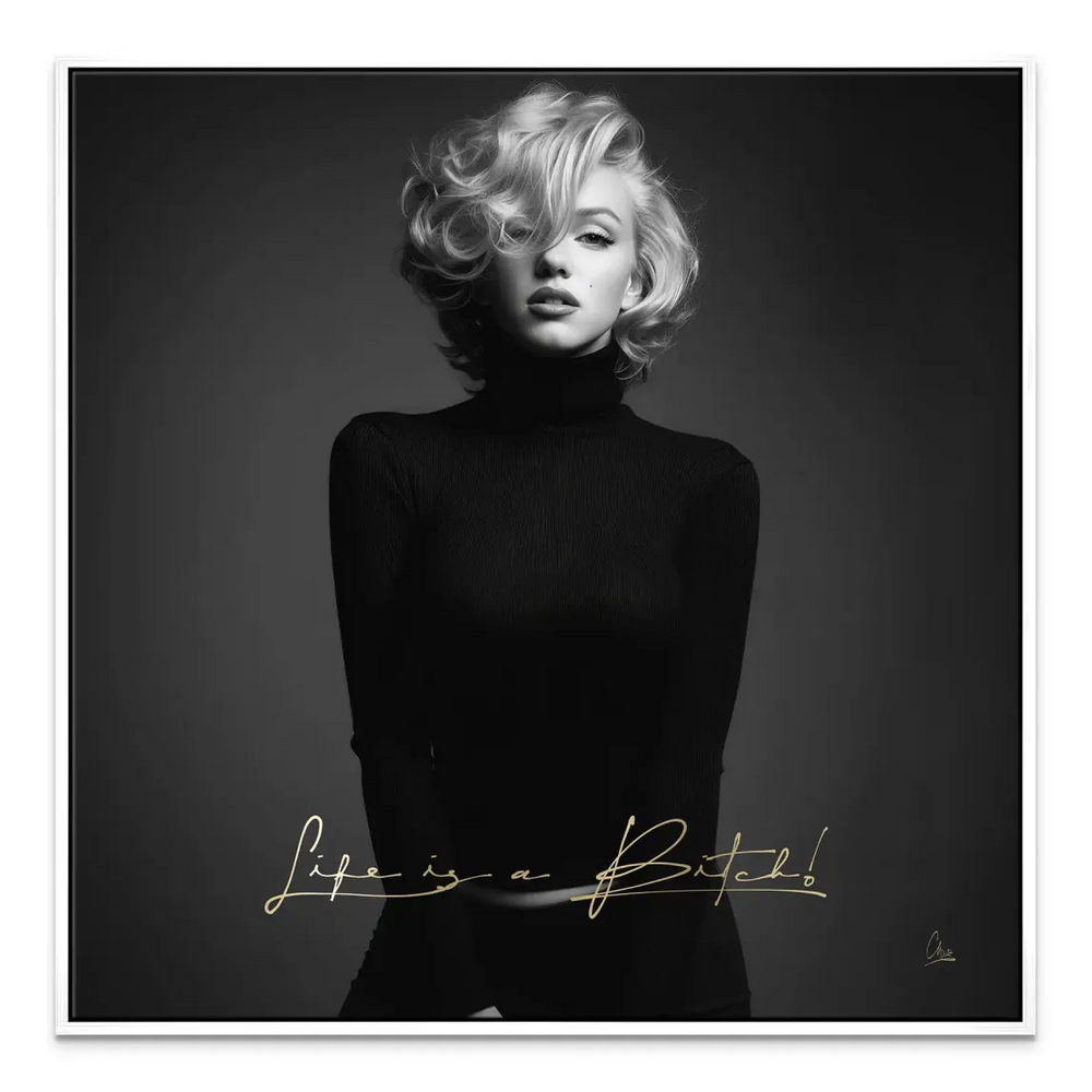 Marilyn Monroe Wall Art: Life is a Bitch in Black & White Portrait - Image 7