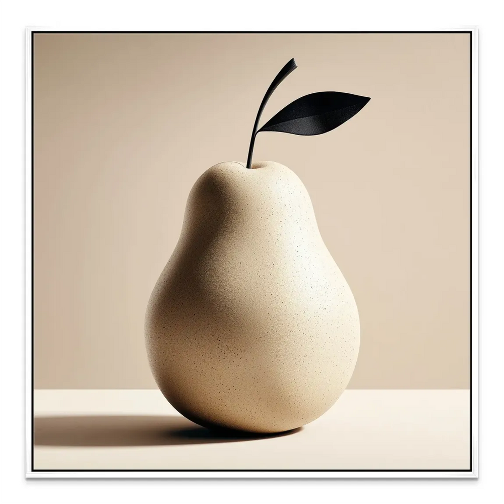 Elegant pear canvas painting ideal for dining areas and offices.
