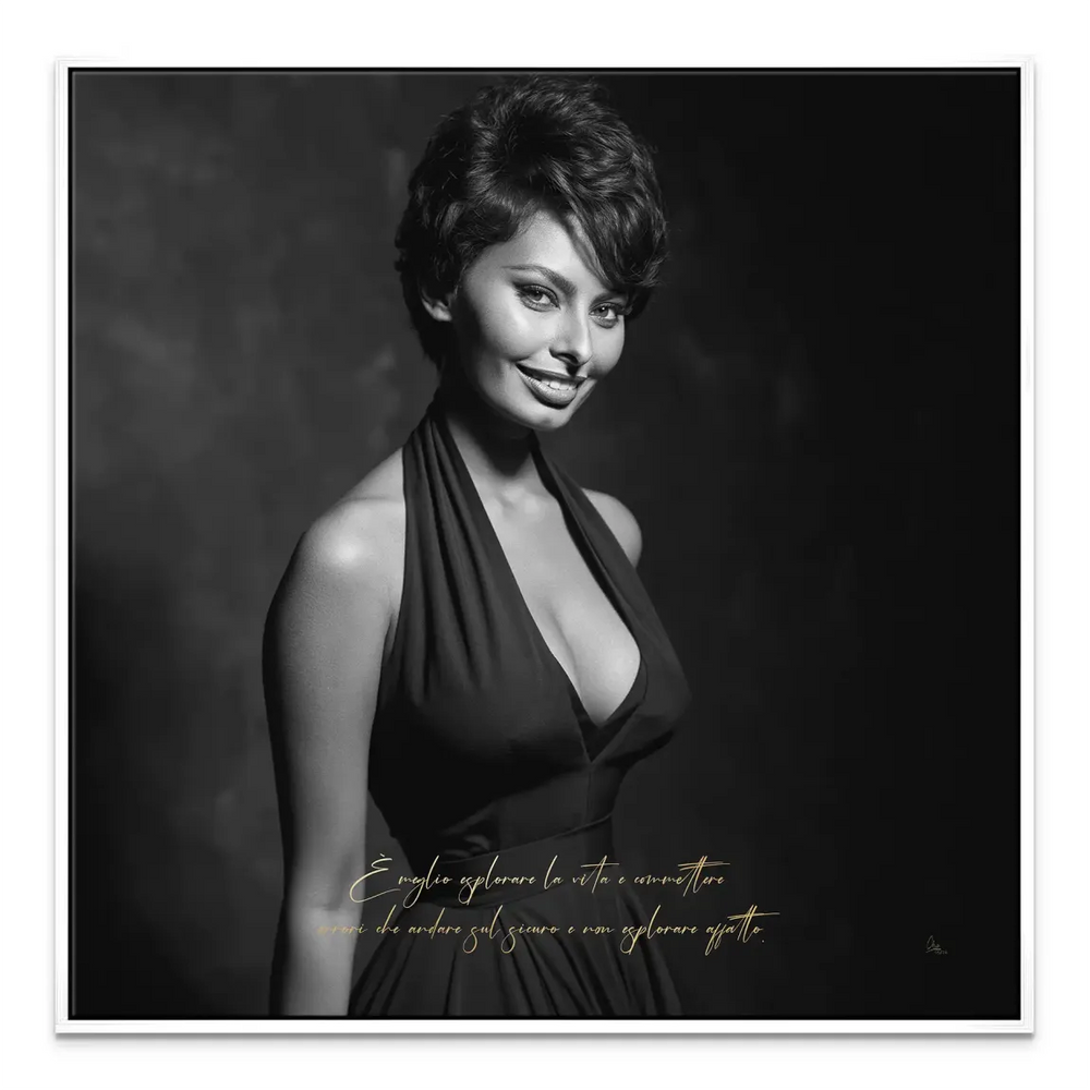 Versatile wall art of Sophia Loren suitable for bedroom or study interiors.