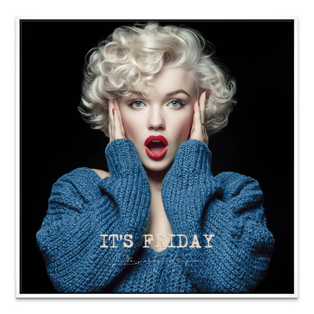 Marilyn Monroe It's Friday Wall Art – Glam Pop Art Canvas Portrait - Image 7