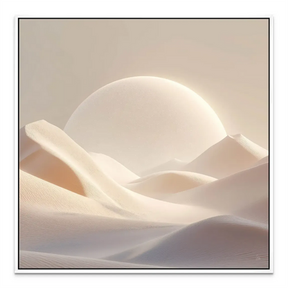 Contemporary desert light canvas art with flowing dunes and dreamlike glow.