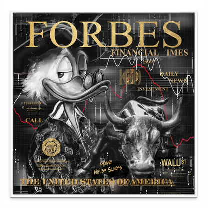 Scrooge McDuck Wall Street Black Gold Canvas Print Finance Wall Art - Image 6