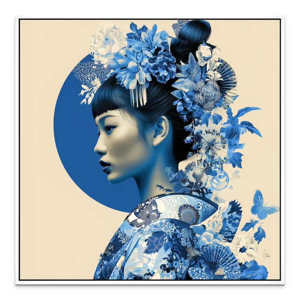 Blue Lotus Geisha Canvas Print - Japanese-Inspired Wall Art - Image 7