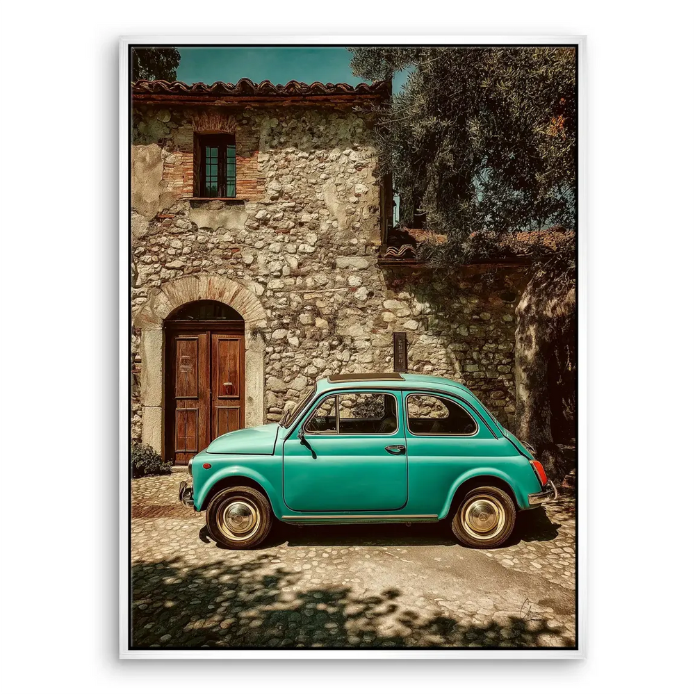Inspiring decor idea: farmhouse-inspired wall art with vintage car motif.
