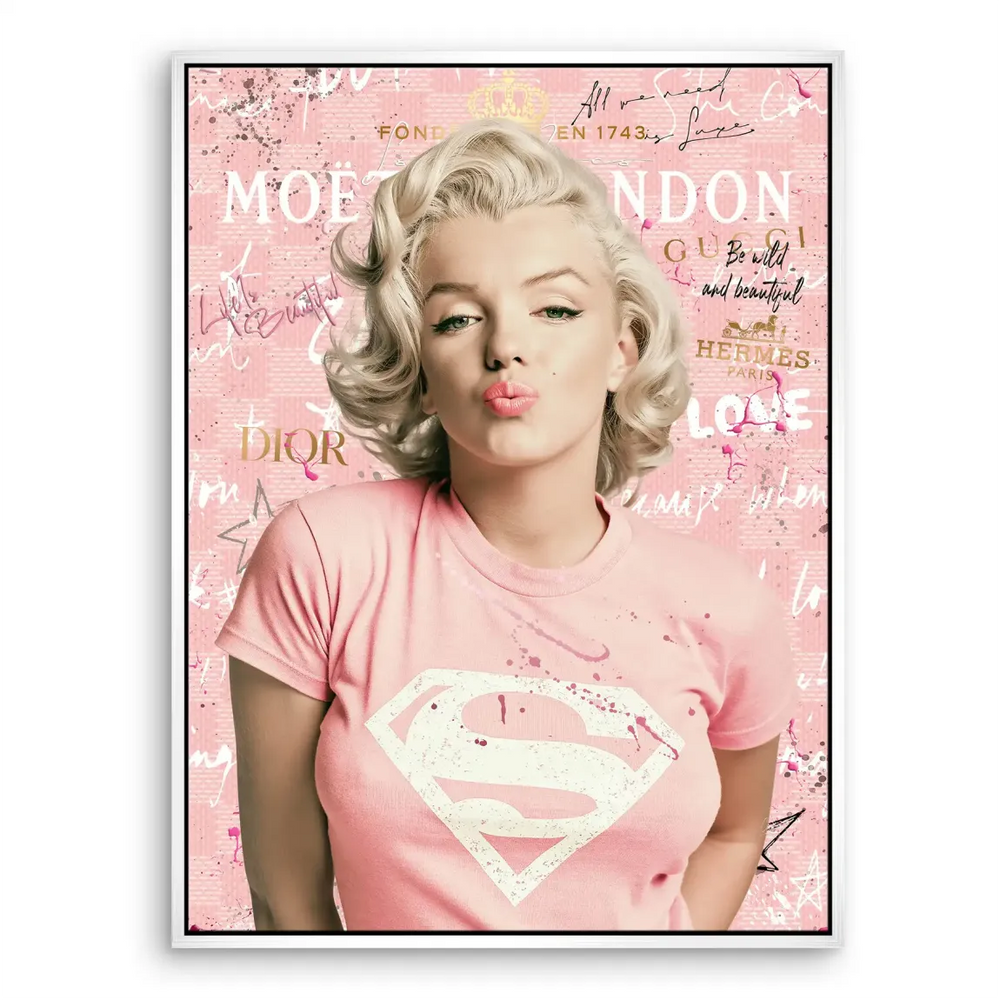 Vibrant canvas art combining classic Hollywood glamour with street art