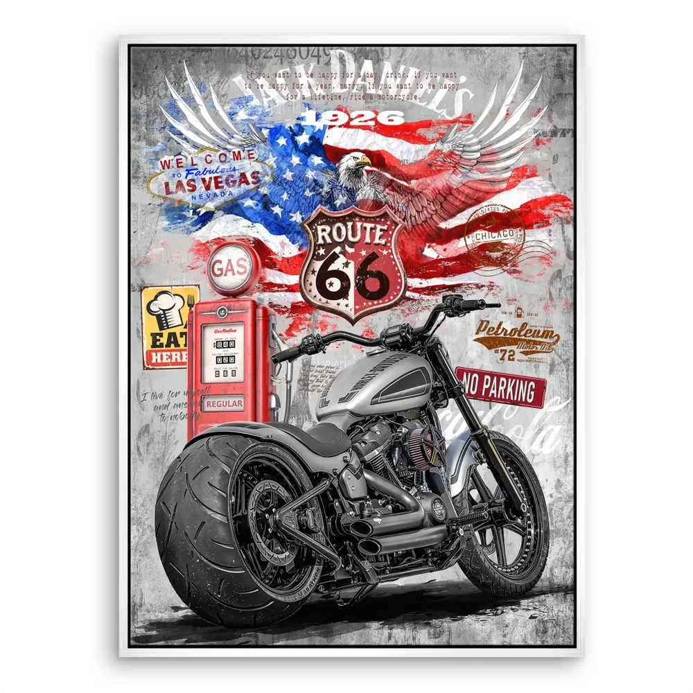 Vintage Americana Pop Art canvas ready for wall display