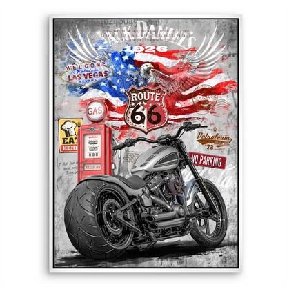 Vintage Americana Pop Art canvas ready for wall display