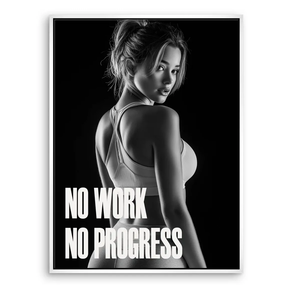 Progress Training Canvas Print - Black & White Motivational Wall Art - Image 5