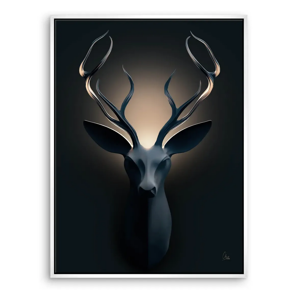 Elegant deer head canvas artwork suited for study or bedroom