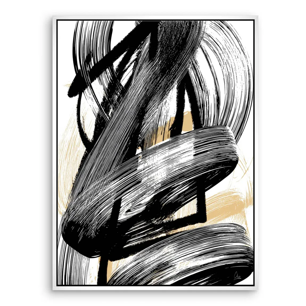 Contemporary industrial-inspired abstract canvas for interior decor