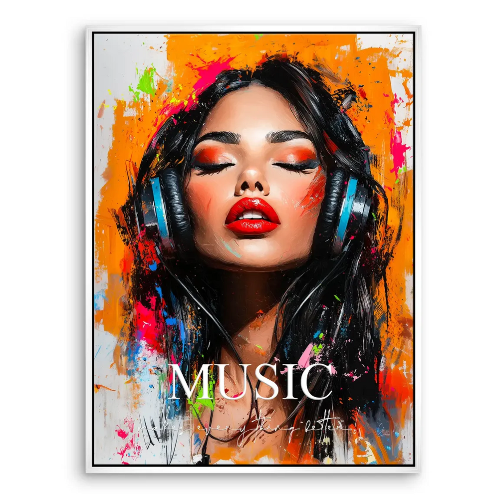 Modern canvas print from the Scandinavian collection, urban-inspired portrait with vibrant colors.