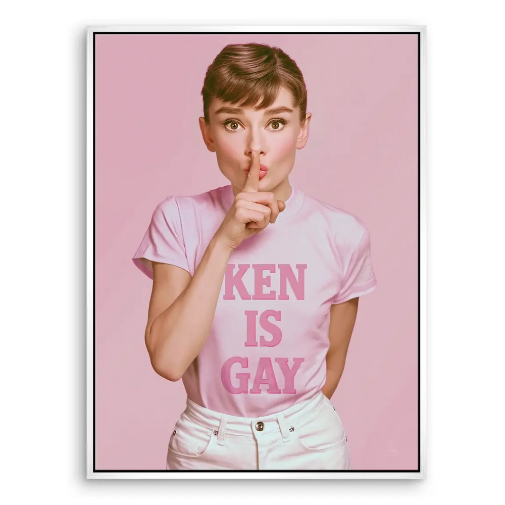 Audrey Hepburn Ken is Gay canvas print - pink pop art wall decor - Image 8