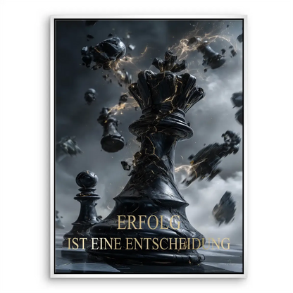 Motivational chess-themed wall art for focus and strategic thinking