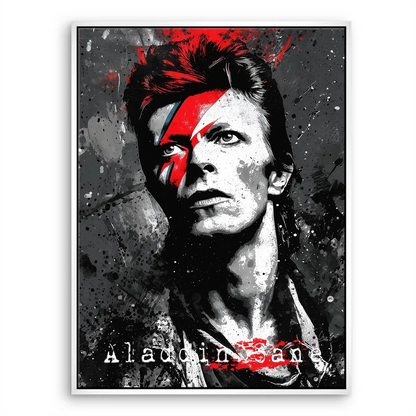 Contemporary Bowie canvas with red and blue bolt accents