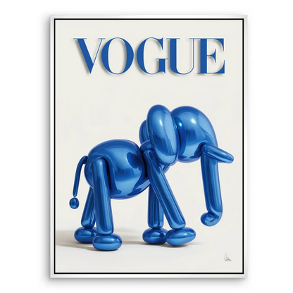 Stylish office or bedroom wall art: blue balloon elephant canvas