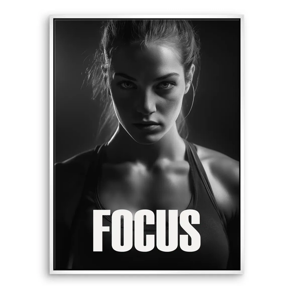 Powerful wall art conveying determination and drive in a female athlete.