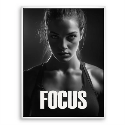 Powerful wall art conveying determination and drive in a female athlete.