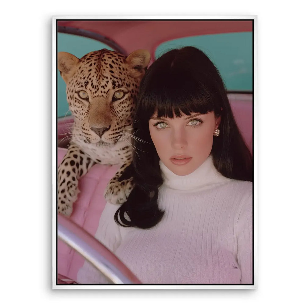 Leopard Diva Leinwand Bild Gesamtkomposition auf Leinwand