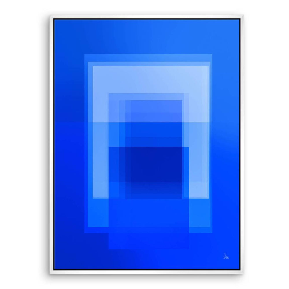 Elegant cobalt blue geometric artwork suitable for office or bedroom