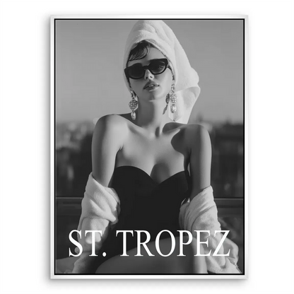 St. Tropez Glam Canvas Print – Black & White Wall Art - Image 8