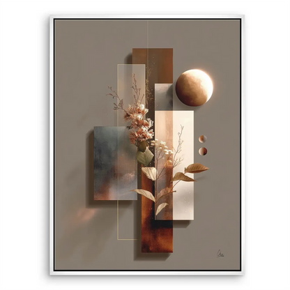 Sophisticated abstract botanical wall art ideal for office spaces in neutral tones.