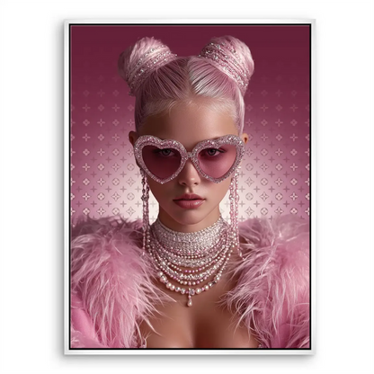 Barbiecore-inspired wall art suitable for modern bedrooms and dressing rooms.