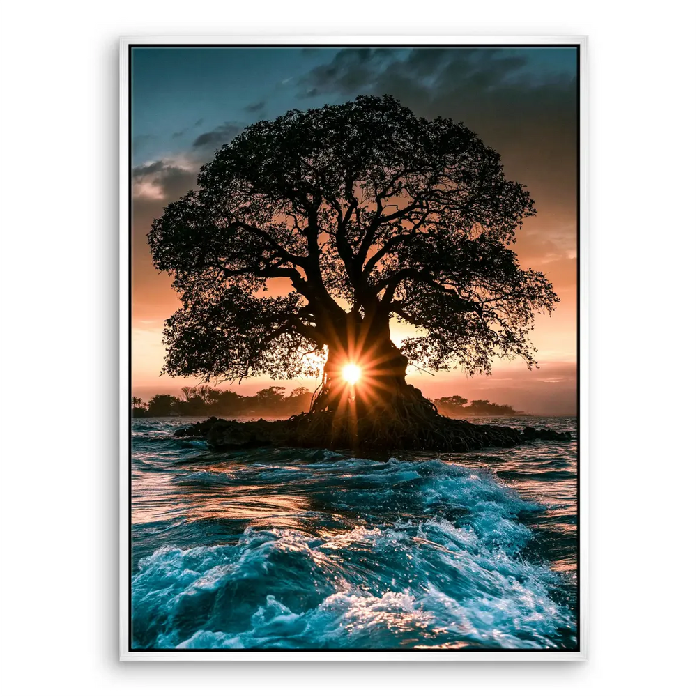 Modern canvas wall art depicting serene nature scene