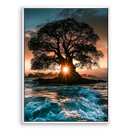 Modern canvas wall art depicting serene nature scene