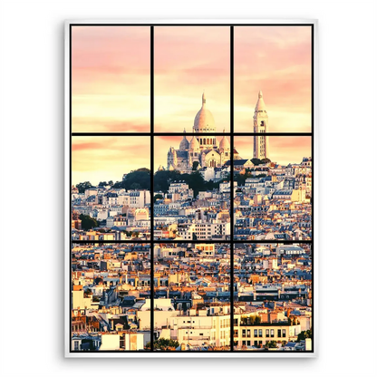 Romantic canvas wall art of Montmartre at sunrise in Paris