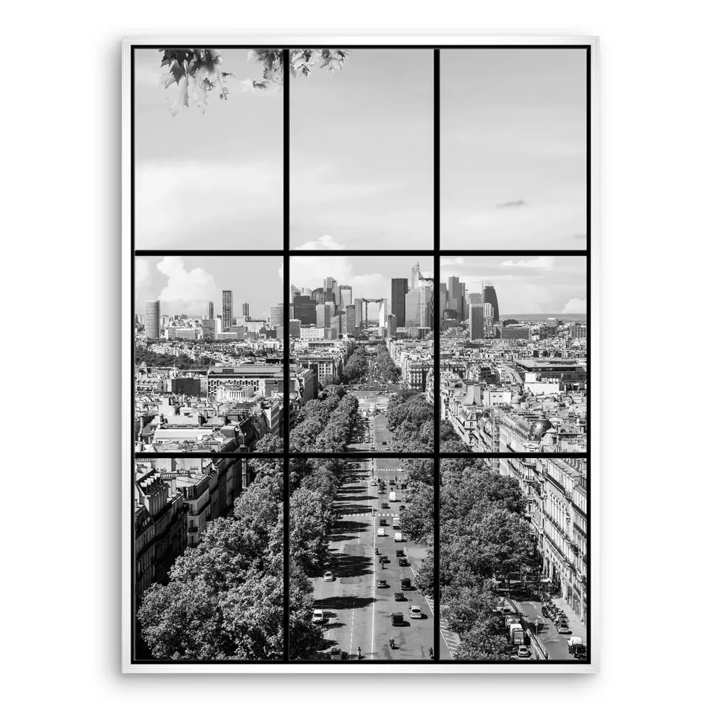 Timeless Paris street scene in grayscale for interior decor